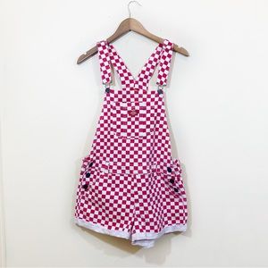 Dickies Checked Short Overalls Large